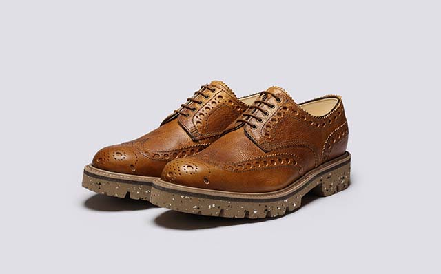Grenson Archie Mens Brogues in Brown Tanned Leather GRS114190